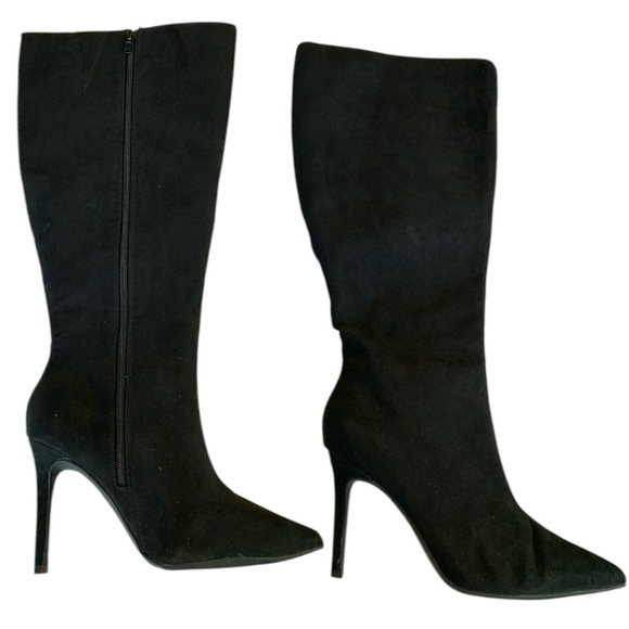 INC International Concepts Shoes - INC Women's Rajel Wide-Calf Boot Black Suede Created for Macy's Wm’s Sz 6